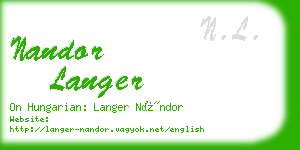 nandor langer business card